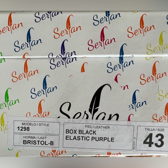 SERFAN CHELSEA Italian 43 Mens BOOT CALF LEATHER BLACK PURPLE US 10.5 in Box EUC - Picture 14 of 17